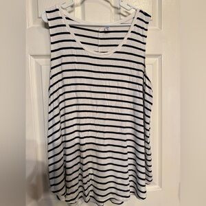 Old Navy Navy and White Striped Luxe Swing Tank Top